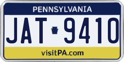 PA license plate JAT9410