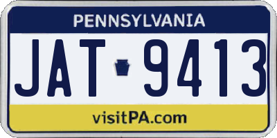 PA license plate JAT9413