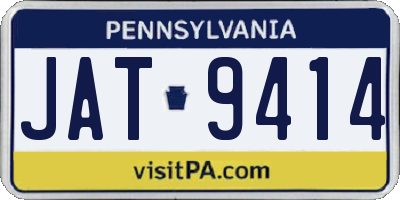 PA license plate JAT9414