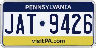 PA license plate JAT9426