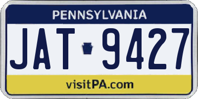PA license plate JAT9427