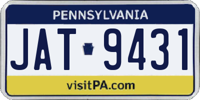 PA license plate JAT9431