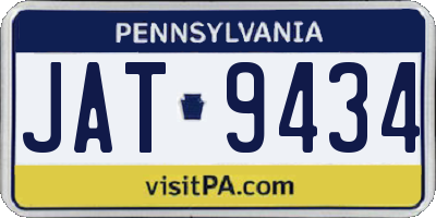PA license plate JAT9434