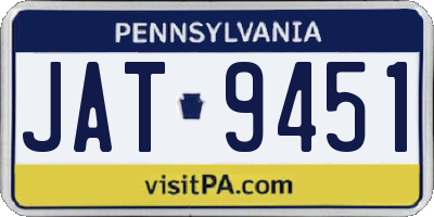 PA license plate JAT9451