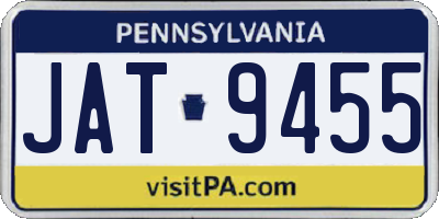 PA license plate JAT9455