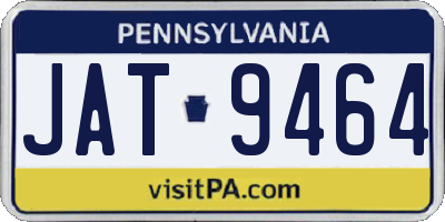 PA license plate JAT9464