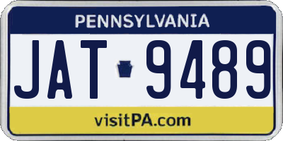 PA license plate JAT9489