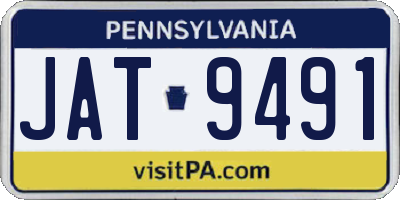 PA license plate JAT9491