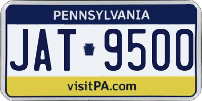 PA license plate JAT9500