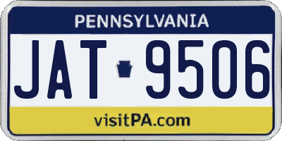 PA license plate JAT9506