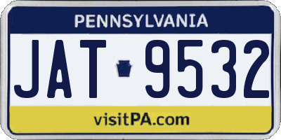 PA license plate JAT9532