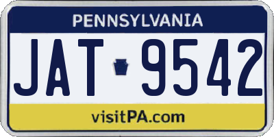 PA license plate JAT9542
