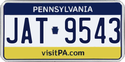 PA license plate JAT9543