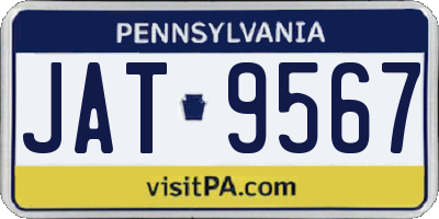 PA license plate JAT9567