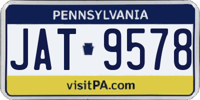 PA license plate JAT9578