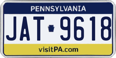 PA license plate JAT9618