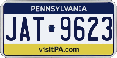 PA license plate JAT9623