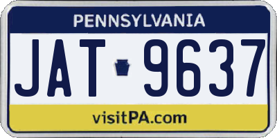 PA license plate JAT9637