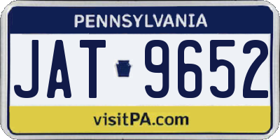 PA license plate JAT9652