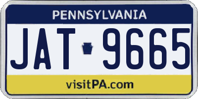 PA license plate JAT9665