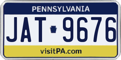 PA license plate JAT9676