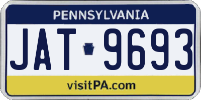 PA license plate JAT9693