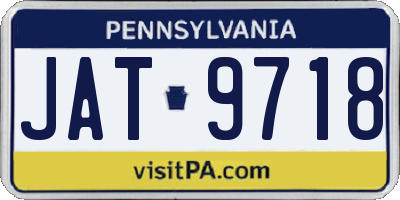 PA license plate JAT9718