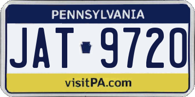 PA license plate JAT9720
