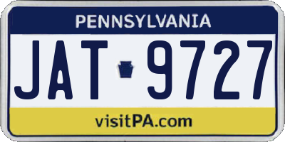 PA license plate JAT9727