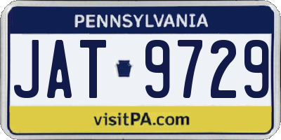 PA license plate JAT9729