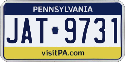 PA license plate JAT9731