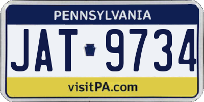 PA license plate JAT9734