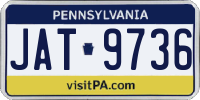 PA license plate JAT9736