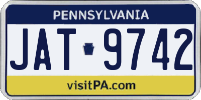 PA license plate JAT9742