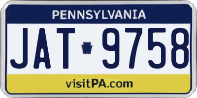 PA license plate JAT9758