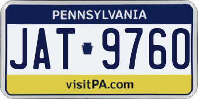 PA license plate JAT9760