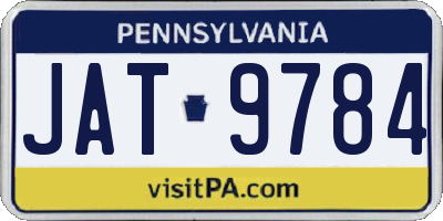 PA license plate JAT9784