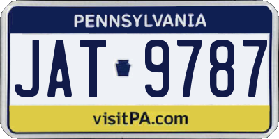PA license plate JAT9787