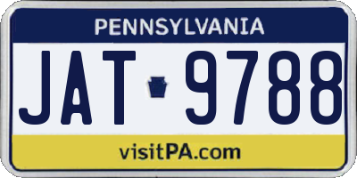 PA license plate JAT9788