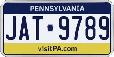 PA license plate JAT9789
