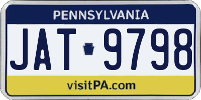 PA license plate JAT9798
