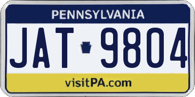 PA license plate JAT9804