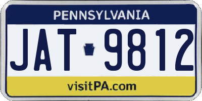 PA license plate JAT9812