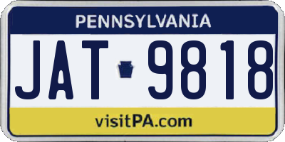 PA license plate JAT9818