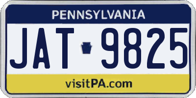 PA license plate JAT9825