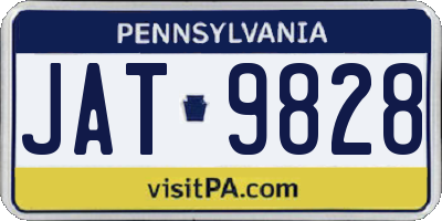 PA license plate JAT9828