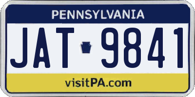 PA license plate JAT9841