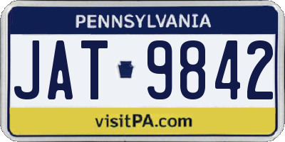 PA license plate JAT9842