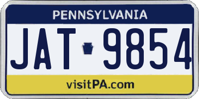 PA license plate JAT9854