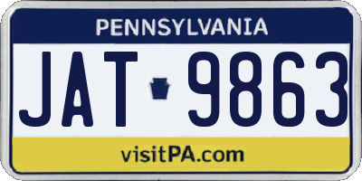 PA license plate JAT9863